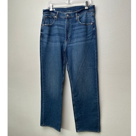 GAP 90s Loose High Rise Jeans Blue Women’s Size 31 Straight Leg - Picture 3 of 14